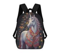 sinyumoney Xmas Fantasic Unicorn Backpacks Kids School Backpack School Bag 3D Printed School Bag for Boys Elementary And Middle School Students 17inch