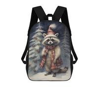 sinyumoney Xmas Raccoon for Kids School Backpack Water Resistant Travel Backpack Computer Bag for School/Work/Travel 17inch