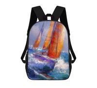 sinyumoney Yacht Boat Racing 2 Backpack School Bag Rucksack Casual Daypacks School Work Travel Bag for Girl, Teen Girls 17inch