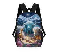 sinyumoney Yak Gathering in The Mountains 3D Printed Children's School Backpack for Kids Travel Rucksacks Book Bags Kids School Bag 17inch