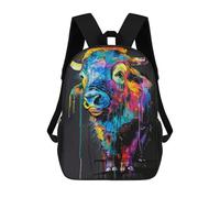 sinyumoney Yak Popart Painting School Backpack 3D Printed Children's 17inch Backpacks Bag Bookbag for Kids Boy Girl Book Bags Kids School Bag Travel Rucksacks
