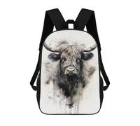 sinyumoney Yak Portrait Backpacks Kids School Backpack School Bag 3D Printed School Bag for Boys Elementary And Middle School Students 17inch