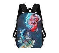 sinyumoney Yan Yin Fish Backpack School Bag Large Water Resistant Laptop Backpack for School/Work/Travel 17inch