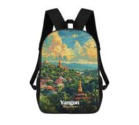 sinyumoney Yangon, Myanmar Cityscape Backpack 3D Printed School Bag For Boys High Capacity Travel Backpacks Book Bags Boys School Bag Mochila 17inch