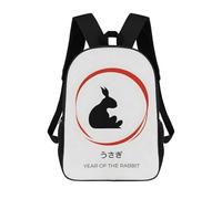 sinyumoney Year Of The Rabbit Backpack School Bag Water Resistant Computer Rucksack for Campus Outdoor Travel Sports 17inch