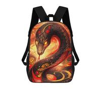 sinyumoney Year of The Snake - Fiery Serpent Children’s Backpack Girls Boys, Rucksack Bag, Daypack, Primary School, Perfect for Back to Kids School Or PE, Gifts And Travel 17inch