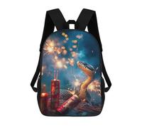 sinyumoney Year of The Snake - Lunar Fireworks Celebration Children Casual Backpacks School Bag for Teenagers Girls Boys Book Bags Back Pack 17inch