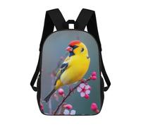 sinyumoney Yellow Goldfinch Bird on Branch School Backpack 3D Printed Children's 17inch Backpacks Bag Bookbag for Kids Boy Girl Book Bags Kids School Bag Travel Rucksacks