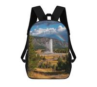 sinyumoney Yellowstone Geyser Rainbow Landscape School Backpack 3D Printed Children's 17inch Backpacks Bag Bookbag for Kids Boy Girl Book Bags Kids School Bag Travel Rucksacks