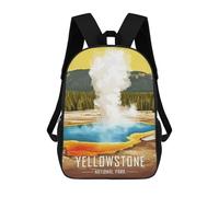 sinyumoney Yellowstone National Park Geyser Backpacks 3D Printed Kids School Backpack Outdoor Casual Daypack Fashion Casual Children Backpacks Cute Travel Bags 17inch