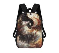sinyumoney Yin And Yang Kitsune Fox Backpack School Bag Large School Backpack for Boys for Teenage Girls Boys Women Men 17inch