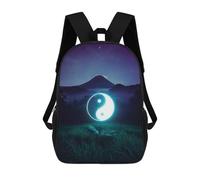 sinyumoney Yin And Yang School Bags Lightweight Casual Daypack School Backpacks for School/Work/Travel 17inch