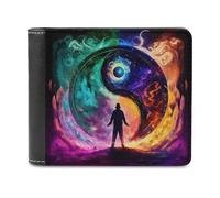 sinyumoney Yin Yang Balance Cosmic Harmony 3D Print Clutch Purse Credit Card Slots Banknote Compartments Slim Elegant Wallets for Boys Girls 11.7cm*9.5cm