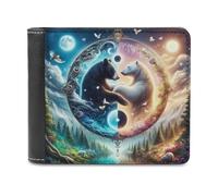 sinyumoney Yin-Yang Bears Harmony in Nature 3D Print Wallet Safe Protection Card RFID Blocking Banknote Compartments Fashion Slim Leather Wallet 11.7cm*9.5cm