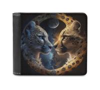 sinyumoney Yin-Yang Cats Celestial Harmony 3D Print Wallet Safe Protection Card Banknote Compartments Fashion Slim Leather Wallet for Boys Girls 11.7cm*9.5cm