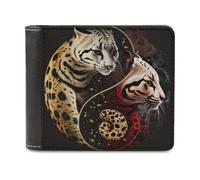 sinyumoney Yin-Yang Cats Harmony in Motion 3D Print PU Leather Men's Wallet Use Holds Bills RFID Blocking Stylish Durable Wallets Youth Guys 11.7cm*9.5cm