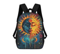 sinyumoney Yin-Yang Celestial Face Art Print 3D Printed 17inch Kids School Bag Rucksacks Children's School Fashion Casual Back Pack High Capacity Travel Book Bags