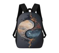 sinyumoney Yin Yang Day And Night School Bags Daypacks Business Backpack Water Resistant Bookbag for School/Work/Travel 17inch