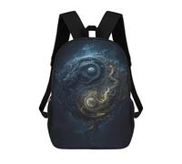 sinyumoney Yin Yang Dragon Art Print Children's Backpacks 17inch School Backpack 3D Printed Bag Bookbag for Kids Travel Rucksacks Boy Girl Book Bags Kids School Bag