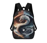 sinyumoney Yin Yang Dragon Art Print School Backpack Lightweight Airport College Students Back Pack for Boys/Girls/Teenagers 17inch