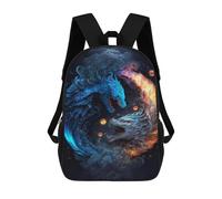 sinyumoney Yin Yang Dragons Fantasy Artwork Rucksack Water Resistant Computer Rucksack for Camping Outdoor Adventures And Daily Travel 17inch
