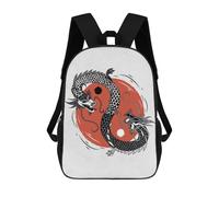 sinyumoney Yin Yang Dragons Kids Backpacks Children Bag,Anime Bag,Large Capacity Kids Backpack, 3D Printed Children's,Student Schoolbag,Kids Boys Girls School Bag 17inch