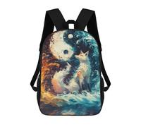sinyumoney Yin Yang Fox Backpack School Bag Lightweight Schoolbag Dayback Bookbag College for Girl, Teen Girls 17inch