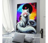 sinyumoney Yin-Yang Fox Spirit Artwork -2 Custom Canvas Wall Art, Custom Canvas Prints Personalized Canvas Picture for Family Pet Wedding Friends Holiday Birthday 20x30inch(50x75cm)