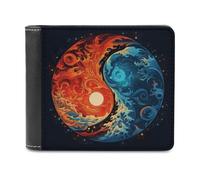 sinyumoney Yin Yang Harmony Art 3D Print PU Leather Wallet Card Slots ID Slots Note Section Slim Elegant Wallets Everyday Use 11.7cm*9.5cm
