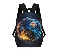 sinyumoney Yin Yang Harmony Art Print 17inch School Bag 3D Printed Children's School Backpack Casual Fashion Travel Backpacks for Kids School Students
