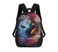 sinyumoney Yin-Yang Harmony Fish And Blossoms School Backpack Work Business College School for School/Work/Travel 17inch
