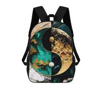 sinyumoney Yin Yang Kintsugi Harmony Kids Backpack, Kids School Bag 3D Printed School Backpacks for Boys And Teenager School Students 17inch