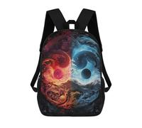sinyumoney Yin Yang M Children's School Backpack Fashion Casual Children's Backpacks 3D Printed School Bags Boy Large Backpack 17inch