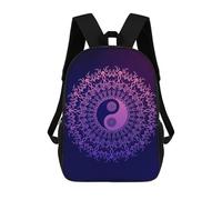 sinyumoney Yin Yang Mandala Backpacks, Kids Backpack Student School Bag 3D Printed Travel Backpacks Fashion Accessory Backpack Children Waterproof School Bags 17inch