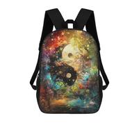 sinyumoney Yin Yang Nature Art Backpack School Bag Daypacks Business Backpack Water Resistant Bookbag for Men/Women 17inch
