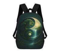 sinyumoney Yin Yang Nature Landscape School Bags High Secondary School Bags Casual Backpack for Campus Outdoor Travel Sports 17inch