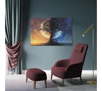 sinyumoney Yin Yang Tree Day Night Balance Art Work for Home Walls for Toilet Bathroom Decor Grey Wall Art 08x12inch(20x30cm)