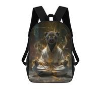 sinyumoney Yoga Jaguar Zen Mastery Backpack, Children's Backpack, Student School Bag Bookbag Rucksack, 3D Printed School Bag for Boys Girls 17inch