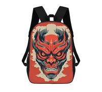 sinyumoney Yokai Oni Japanese Mask School Backpack Travel College Rucksack Backpacks for Teenage Girls Boys Women Men 17inch