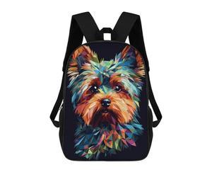 sinyumoney Yorkshier Terrier Abstract Children's Backpacks School Backpack 3D Printed for Kids Travel Rucksacks Book Bags Kids 17inch School Bag