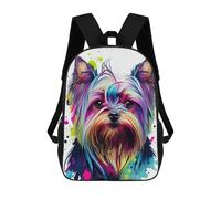 sinyumoney Yorkshire Color Children's Backpacks 17inch School Backpack 3D Printed Bag Bookbag for Kids Travel Rucksacks Boy Girl Book Bags Kids School Bag