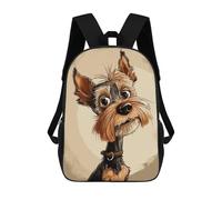 sinyumoney Yorkshire Terrier 3D Printed 17inch School Bag Children's School Backpack Travel Backpacks Casual Fashion Bag for Kids School Students