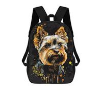 sinyumoney Yorkshire Terrier Art Print -1 Backpack School Bag High Secondary School Bags Casual Backpack - Perfect for Travel, Work And Daily Use 17inch