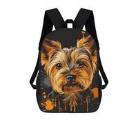 sinyumoney Yorkshire Terrier Art Print Rucksack Water Resistant Travel Backpack Computer Bag for Teenage Girls Boys Women Men 17inch