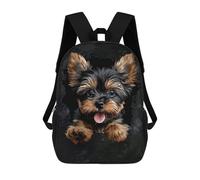 sinyumoney Yorkshire Terrier Backpacks Kids School Backpack School Bag 3D Printed Fashion School Bags for Boys Elementary And Middle School Students 17inch
