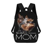 sinyumoney Yorkshire Terrier Mom School Bags High Secondary School Bags Casual Backpack for Camping Outdoor Adventures And Daily Travel 17inch