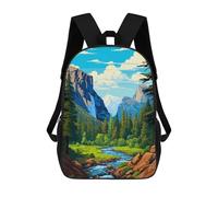 sinyumoney Yosemite River Pixel Art Backpack School Bag Lightweight Airport College Students Back Pack for Men, Women & Teenage Boys 17inch