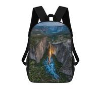 sinyumoney Yosemite's Enchanted Waterfall Backpacks 3D Printed School Bag Casual Kids Fashion School Bag for Boys Middle School Students School 17inch