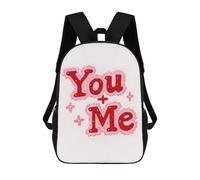 sinyumoney You And Me Pink Illustration School Backpack Lightweight Schoolbag Dayback Bookbag College for Men, Women & Teenage Boys 17inch