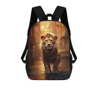 sinyumoney Young Lion City Street Backpack School Bag Lightweight Schoolbag Dayback Bookbag College for Girl, Teen Girls 17inch